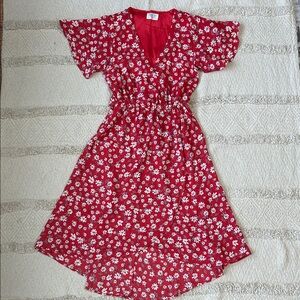 Sienna Sky Red Floral Midi Dress